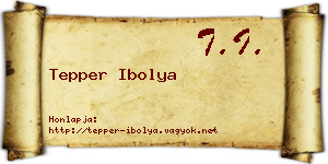 Tepper Ibolya névjegykártya