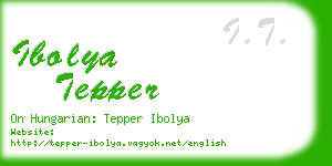 ibolya tepper business card